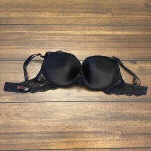 Black Fuchsia Women's Floral Lace Push Up Bra Size 34D